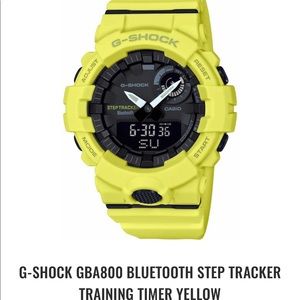 Yellow G-shock watch